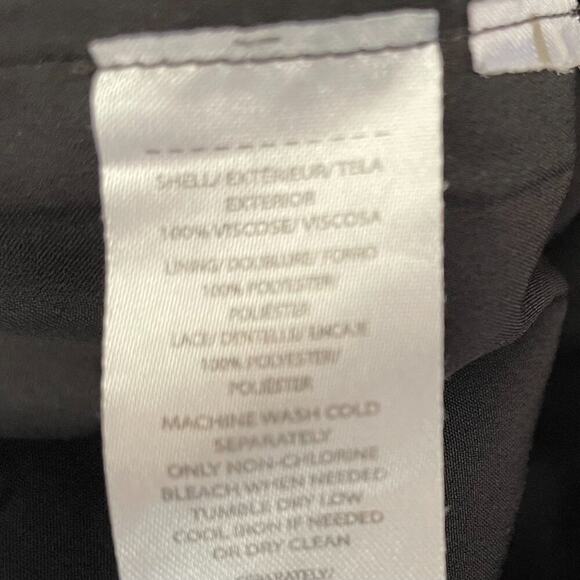 LOFT Sleeveless Black Halter Dress, Embroidered, Fringe, Crochet, Boho, Size M - Picture 10 of 15